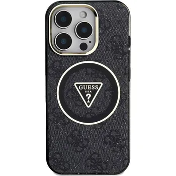 Guess IML 4G Glitter and Triangle Logo MagSafe na Apple iPhone 16 Pro (GUHMP16LHG4PRTGK) černý