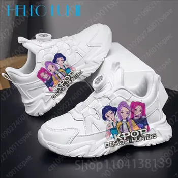 Dětská treková obuv KPop Demon Hunters (Lovkyně démonů) Dívčí bílé tenisky Kpop Demon Hunters - Lovkyně démonů (vel. 28-39 EUR) Motiv: WQDY789, Velikost: 35