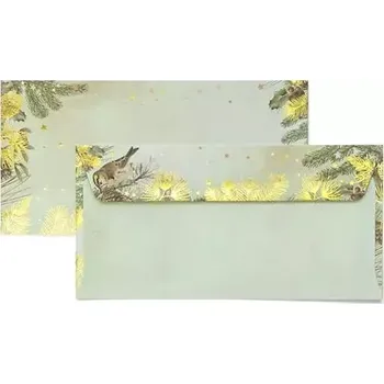 Obálka Galeria Papieru Obálky ozdobné DL 10 ks Zlaté Vánoce