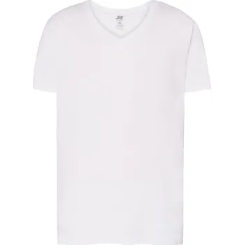 Pánské tričko TRIČKO PÁNSKÉ JHK S VÝSTŘIHEM DO V BÍLÉ M