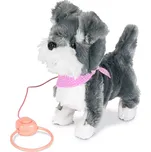 Kids World Interaktivní štěně s vodítkem JX-1422 s růžovým šátkem