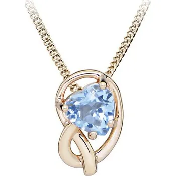 Přívěsek MOISS stříbrný přívěsek SRDCE TOPAZ ROSE