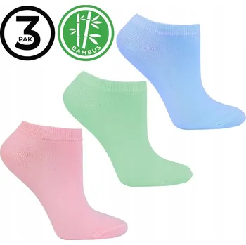 Dámské ponožky Kotníkové Ponožky bambusové ponožky PONOŽKY 3-balení zelená/růžová/modrá 38-41