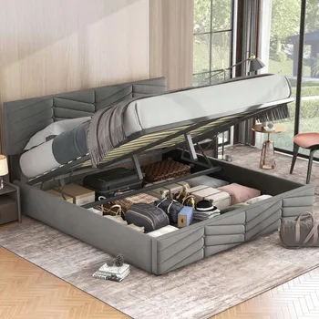 Postel Jednolůžková dřevěná postel Arhatreya 180x200 cm šedá