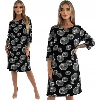 Dámské šaty KRÁSNÉ BAVLNĚNÉ ŠATY S BÍLÝM VZOREM, VELIKOST 44