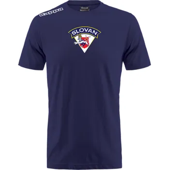 Pánské tričko Kappa LOGO KAFERS HC SLOVAN ÚSTÍ tričko Jr tmavě modrá 14Y