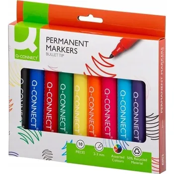 Permanentní popisovač Q-Connect - kulatý hrot, sada 10 barev