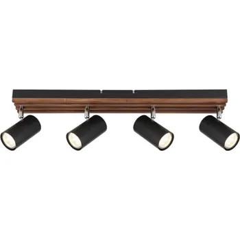 Průmyslové svítidlo GLOBO Kayden, 4x GU10 (57909-4) černé/dřevo