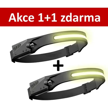 Čelovka 2ks Univerzální dobíjecí COB LED čelovka Headlamp