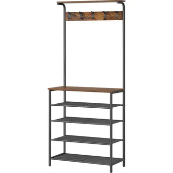 Předsíňová stěna VASAGLE Stojan na kabáty, 68x32.2x182cm, černý Věšák