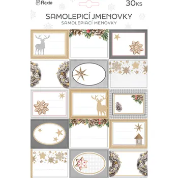 CZ distribuce Flexio Vánoční jmenovka samolepící 30 ks