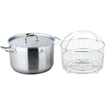 CS KOCHSYSTEME Hrnec s poklicí a fritovacím košem nerez 10 l / 28 x 18 cm PRO-X CS-044022 + Kuchyňská chňapka v hodnotě 99,-