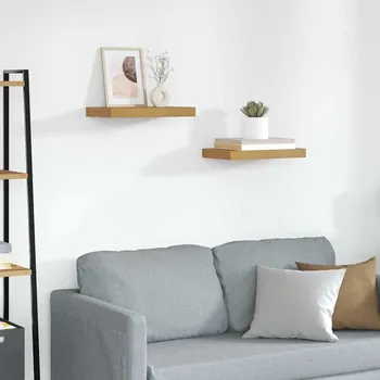 police Nástěnná polička 2 pcs Béžová 40 x 23,5 x 4 cm kompozitní dřevo