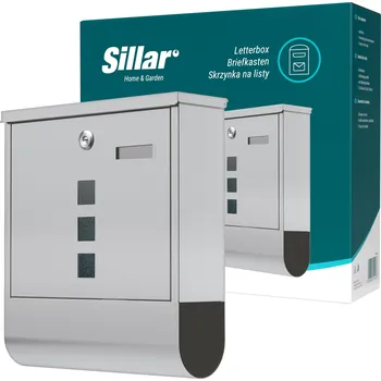 Železářství Sillar stříbrná poštovní schránka A4 z pozinkované oceli s přihrádkou na noviny