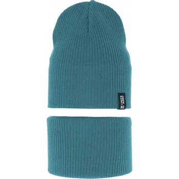 Čepice Dětská souprava: čepice a nákrčník podzimní/jarní modrá Tunis 48-50