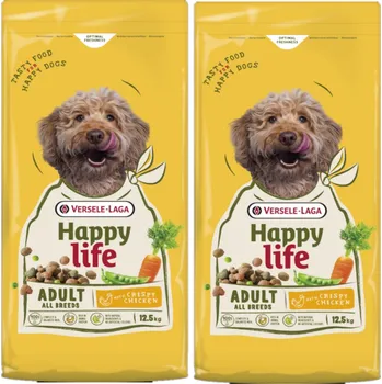 Krmivo pro psa VERSELE-LAGA Happy Life Adult with Chicken 2x12,5 kg – krmivo pro dospělé psy s kuřecím masem