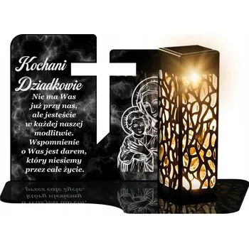 Svíčka Hřbitovní Svíčka solární LED svíčkový mramorový kříž na svátek Všech svatých