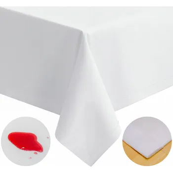 ubrus Ubrus na stůl odolný proti skvrnám 140x240 bílý hladký voděodolný vánoční