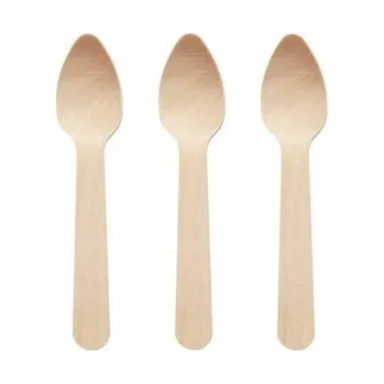 Příbor Lžičky na jedno použití Love Nature dřevěné 110mm 100 kusů