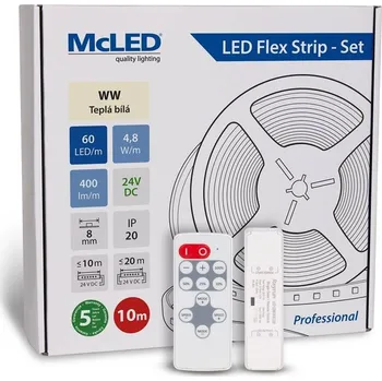 LED páska McLED s ovládáním Nano - sada 10 m - Professional, 60 LED/m, WW, 400 lm/m, vodič 3 m (ML-126.831.60.S10002)