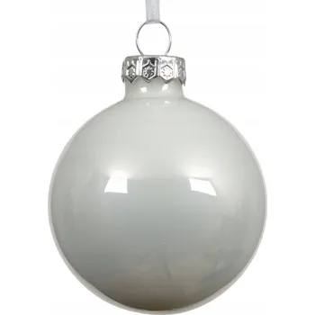 Vánoční dekorace Vánoční Koule na vánoční stromek hladká bílá perleťová velká 10 cm 1 Ks