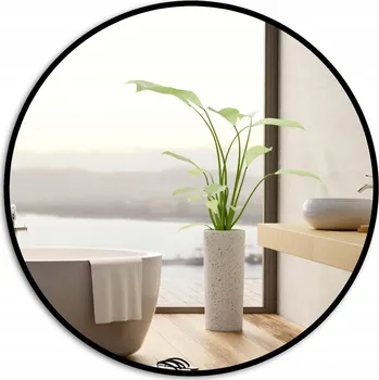 Zrcadlo Zrcadlo nástěnné kulaté černé kovové 80 cm