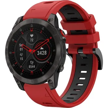 Ostatní příslušenství k chytrým hodinkám VSECHNONAMOBIL 66145 DOUBLE - COLOR RUBBER Řemínek pro Garmin Epix Gen 2 (2. generace) červený
