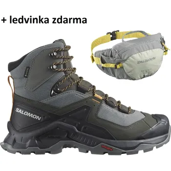 Pánská treková obuv Salomon Quest Element GTX Pewter 471573 pánské nepromokavé trekové boty + ledvinka zdarma - 42 a 2/3 EUR