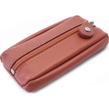 Tmavě růžová kožená klíčenka Lana