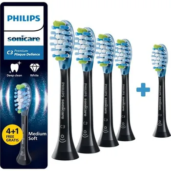 Náhradní hlavice k elektrickému kartáčku Philips Sonicare Premium Plaque Defense HX9045/88 (4+1 ks) černá