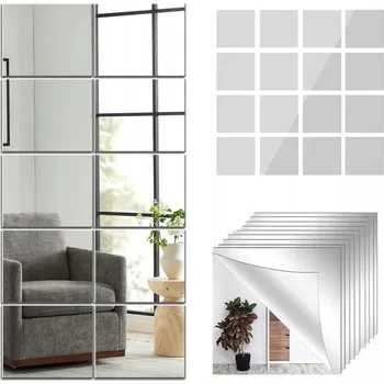 Zrcadlo SAMOLEPICÍ OBKLADY DO LOŽNICE, KOUPELNY, NA TOALETU 15*15 CM SADA 40 KUSŮ