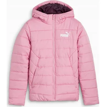 Dívčí bunda Puma ESSENTIALS HOODED PADDED JACKET 140 Růžová, Bílá