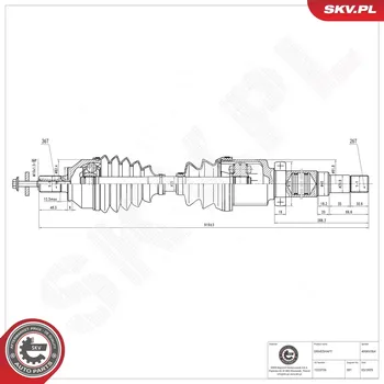 Poloosa kola ESEN SKV Hnací hřídel ESN 40SKV364