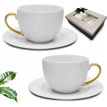 Sada šálků 2+2 Bella Fiore na kávu a čaj 280ml porcelánová dárek