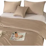 POVLEČENÍ Z BAMBUSOVÉHO VLÁKNA S HNĚDOU PASPULKOU 160x200 + 2 POVLEČENÍ NA POLŠTÁŘ 70x80