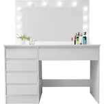 Aga Toaletní stolek se zrcadlem a osvětlením MRDT07-MW Matný bílý