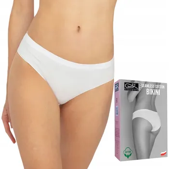 Kalhotky GATTA BEZEŠVÉ bavlněné bikini bílé bavlna M