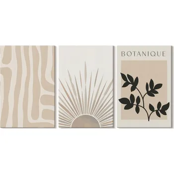 Obraz Sada obrazů na zeď Abstraktní rostlinné vzory 3x 20x30 cm
