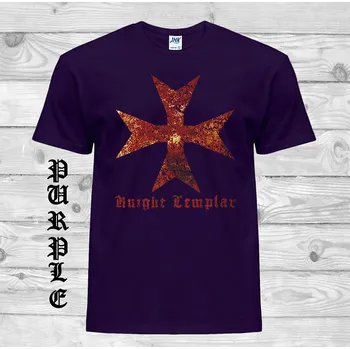 Chlapecké oblečení detske-levne-bavlnene-tricko-potisk-znak-Templáři Barva: Purple - purpurová, velikost: 128