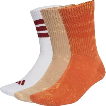 ADIDAS Ponožky Stonewash Crew – 3 páry 43/45 BÉŽOVÁ|BÍLÁ|ORANŽOVÁ