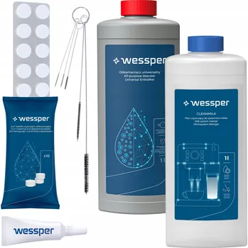 Příslušenství pro přípravu kávy Wessper: Čisticí tablety, odvápňovač pro kávovar, čistič mléčných cest