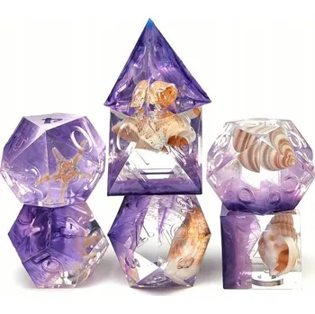 Příslušenství k deskovým hrám AMETYSTOVÁ ZÁTOKA SADA 7 EPOXIDOVÝCH KOSTEK RPG