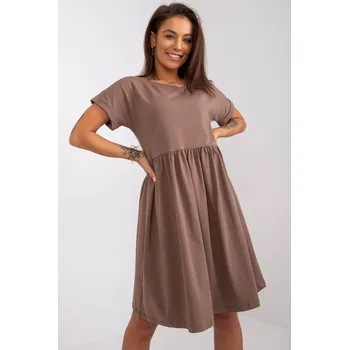 Dámské šaty RUE PARIS Bavlněné šaty Romana mocca Velikost: S