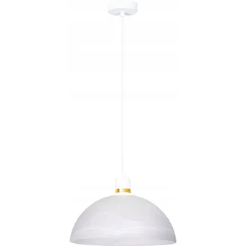 Jednoduché závěsné svítidlo s mramorovým stínidlem do kuchyně PALACIA bílé