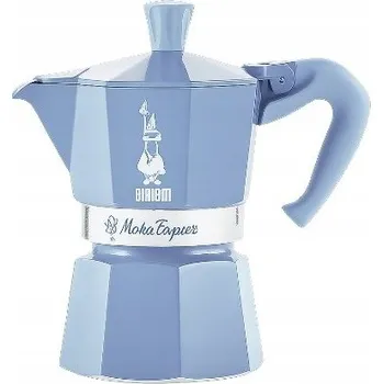 Moka konvice Bialetti Sada Moka Express 3tz Modrá + Káva Perfetto Moka Mandorla 250g