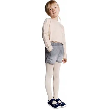 Punčocháče pro dívky s lurexovými srdíčky béžové 92-98 YOCLUB