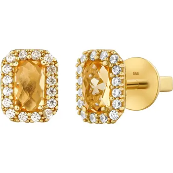 Náušnice Zlaté náušnice Nalaya ze žlutého zlata s přírodním citrínem a Brilliance Zirconia FNN33380EGYCI