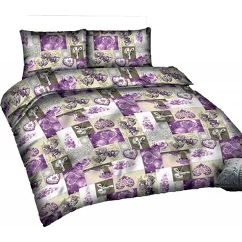 Povlečení Povlečení 220x200 patchwork srdce Valentýn