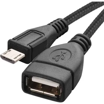 EMOS OTG USB-A 2.0 / micro USB-B 2.0 s funkcí redukce,15 cm (SM7053) černý