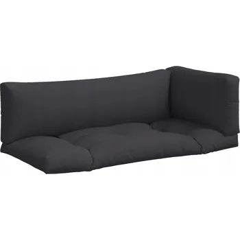 Podsedák Paletové Polštáře , 3 ks , černé, látkové